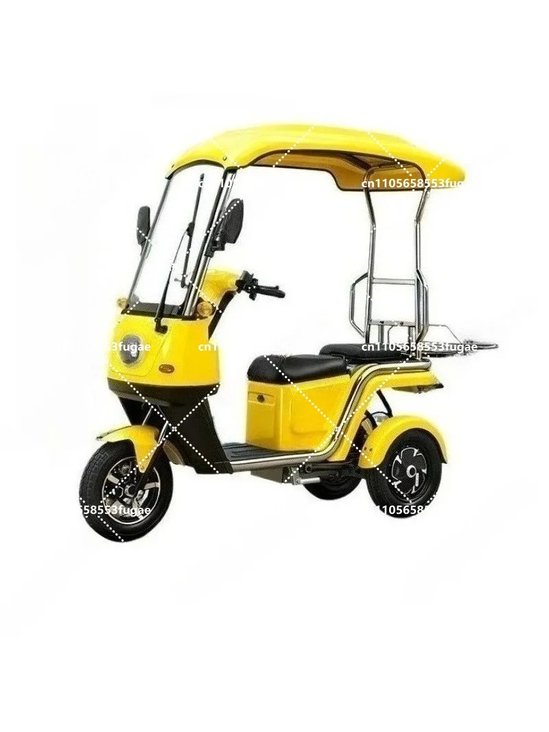 

3-Wheel Electric Tricycle with Canopy Non-Tipping Wobble Scooter for Food Delivery & Courier Riders