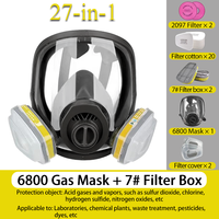 6800 Full Face Respirator - Reusable Full Facepiece Mask for Acid Gases/Vapors, Chemical Environments & Dust