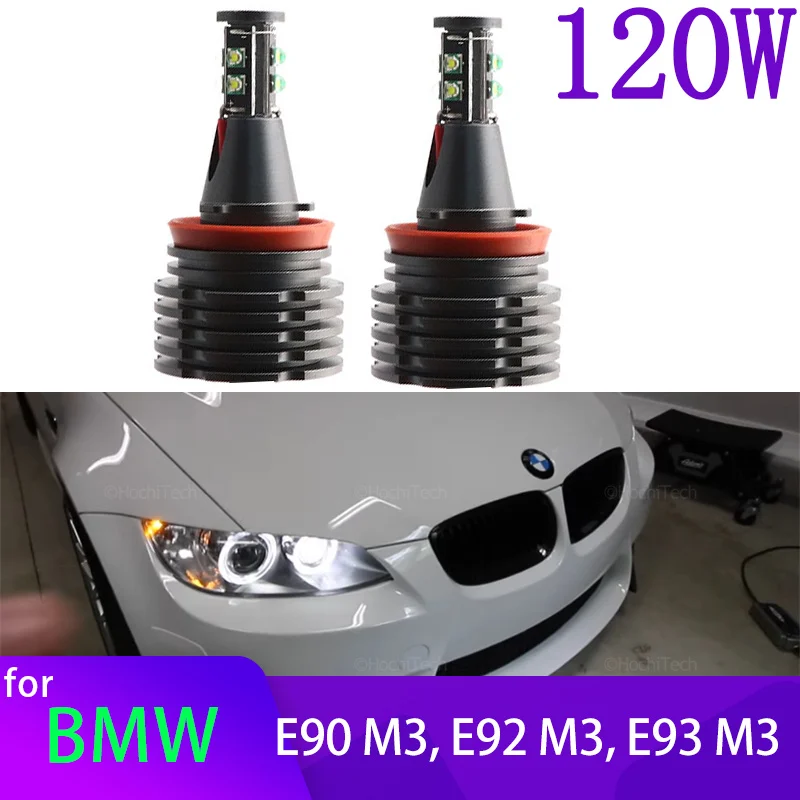 LED Ring Angel Eye Light Bulb For BMW 3 Series E90 M3, E92 M3, E93 M3 2008-2013 120W H8 LED Marker Bulbs Daytime Light