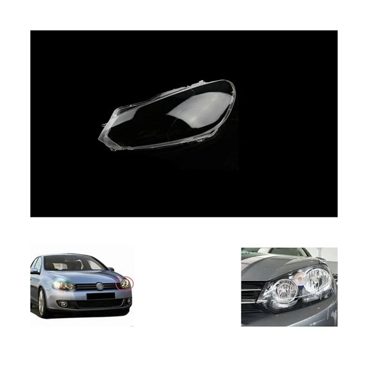 Car Right Headlight Cover Head Light Lamp Shade Transparent Lampshade Lamp Shell Dust Cover for VW Golf 6 MK6 2010-2014