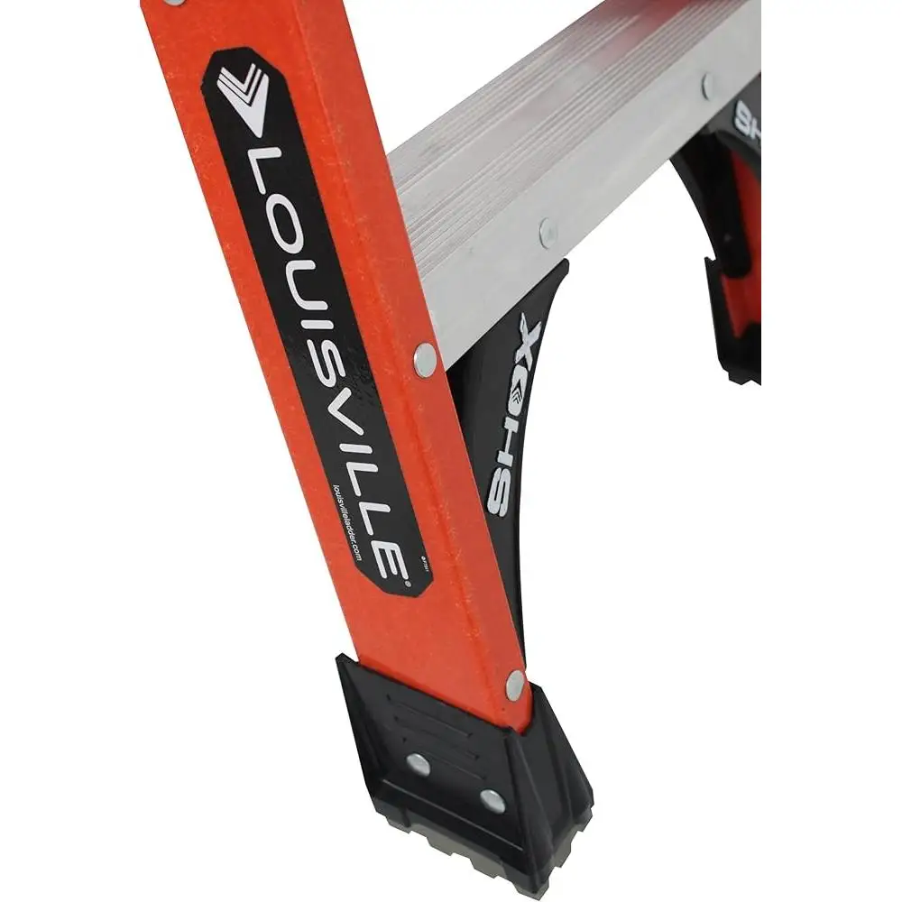 6-Foot Fiberglass Twin Step Ladder 375Lb Capacity Sturdy Durable Non-Marring Raptor Boot Safety Compliant SHOCK System