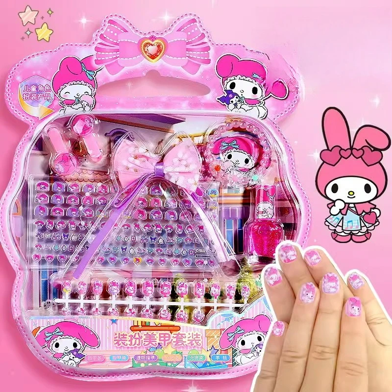 سانريو مرحبا كيتي سينامورول كورومي لطيف وحلو الكرتون الأطفال ملصقات الأظافر الإبداعية شخصية مسمار الفن ملصقات