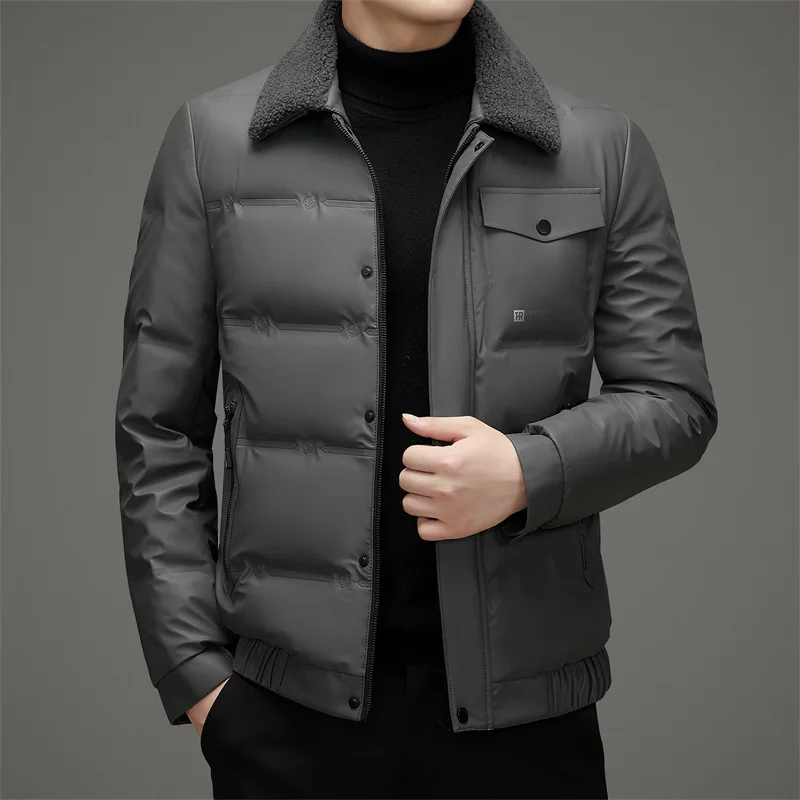 Men\'s Down Jacket, Winter New Detachable Collar Thickened Insulation Versatile Casual Coat