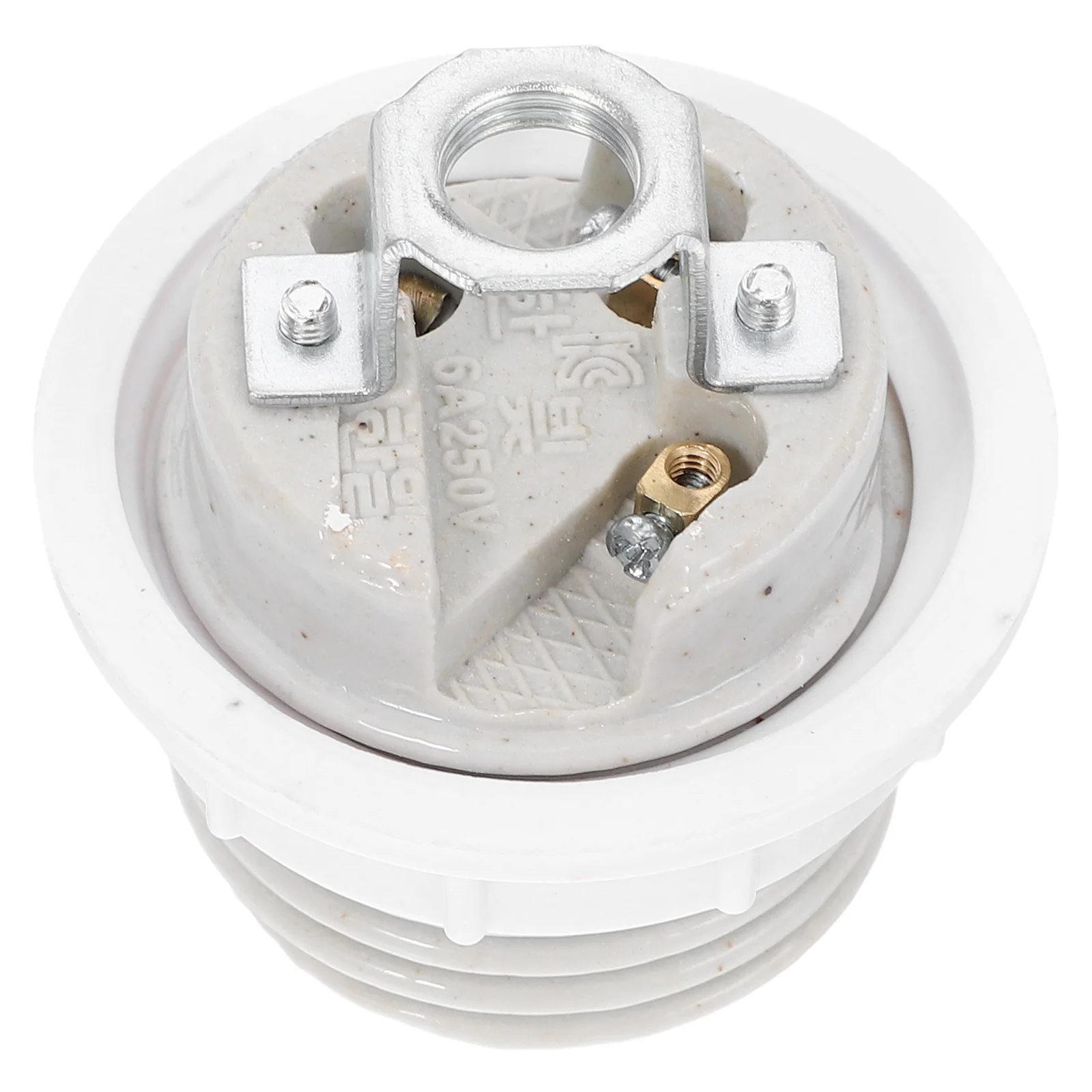 

E27 Porcelain Ceramic Light Socket Full Thread Single Ring Lamp Holder Ceiling Fan Chandelier LED Bulb Replacement Light Socket