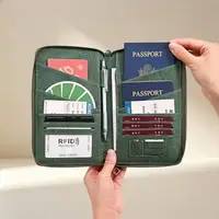 RFID Blocking Passport Holder Multi-Functional Travel Document Organizer Ticket Storage Bag Wallet for Multiple Passports 2