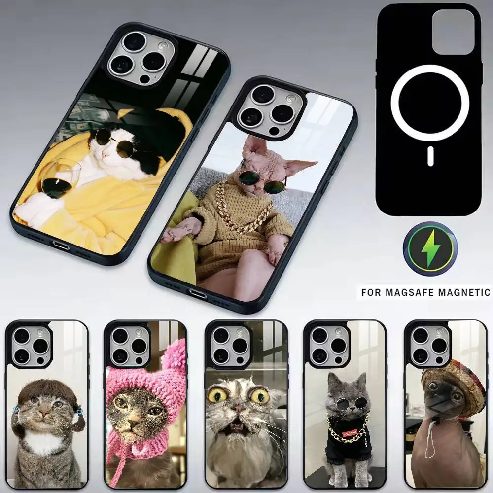 

Pet Cat Funny-Y Phone Case For iPhone17,16,15,14,13,12,11 Plus,Pro Magnetic with Magsafe Wireless Charging