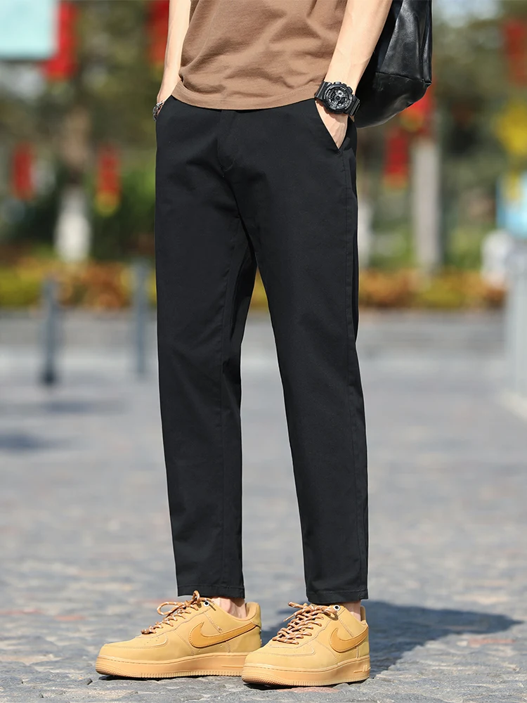 

Мужские повседневные брюки прямого кроя Slim Fit: свободные, модные, универсальные, укороченные, для весны и лета. Новинка!