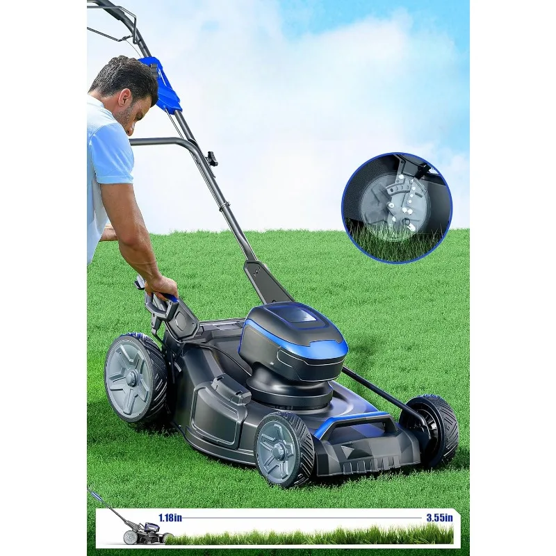 Mower Self Propelled Brushless  Cordless,  Cutting Height Lawn Mower, Quickly Folding