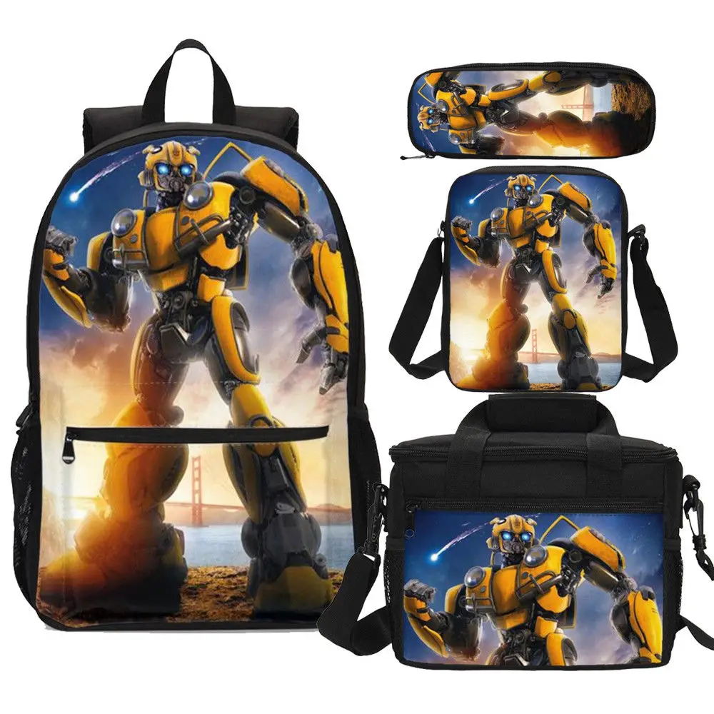 

Детский школьный рюкзак T-Transformers с сумками для обеда, сумками-карандашами, школьными сумками для мальчиков и девочек, лучший подарок