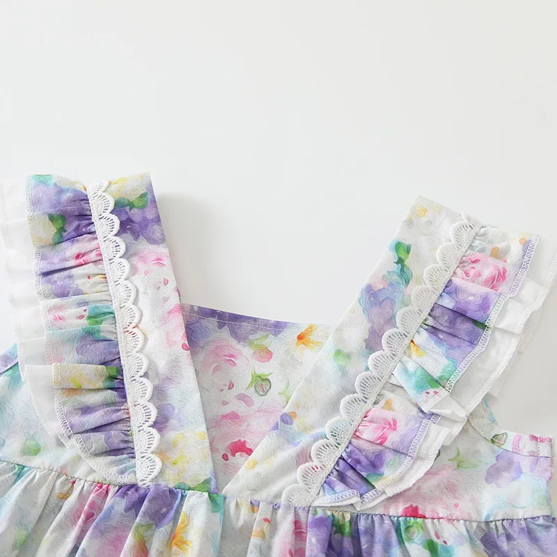 Baby Girl Dress Girls Dress Summer Strap 2024 Style Baby Girls Ruffled Baby Skirt Princess comfort Skirt Children Dress image 5