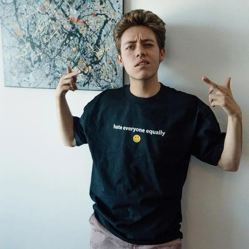 Американская драма Shameless Carl The Same Letter Smiley Face Футболка с короткими рукавами Осенняя мужская и женская свободная хлопковая повседневная футболка