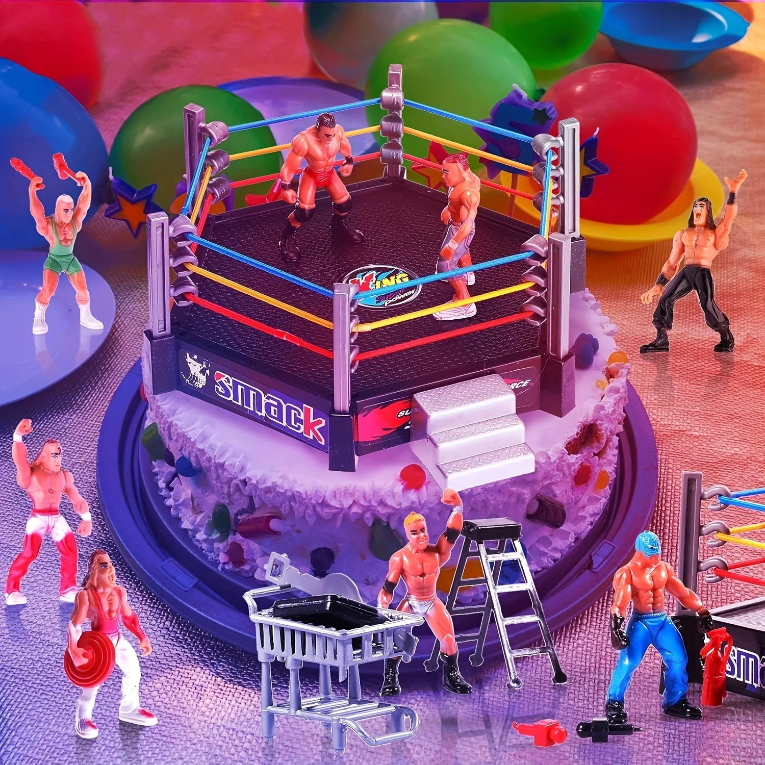 Nieuwe Worstelaar Atleet Worstelen Figuur Gladiator Model Set Met Vechtstation Arena Kooi Gemonteerd Battle Game Toy Boy Gift
