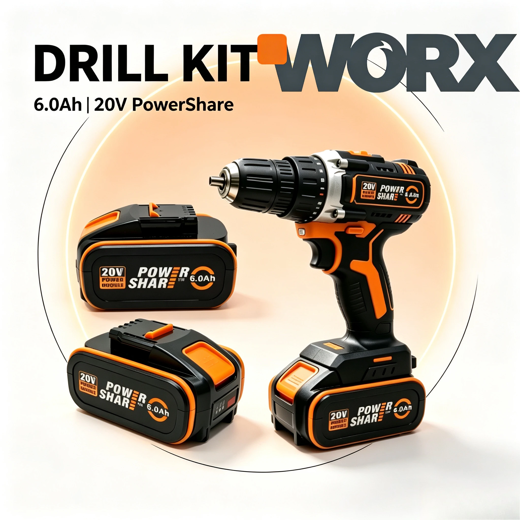 Original WORX 20V 6.0Ah 8.0Ah Battery WA3553 WA3672 WA3553.1 For Sanders & Drills Home Refurbishment