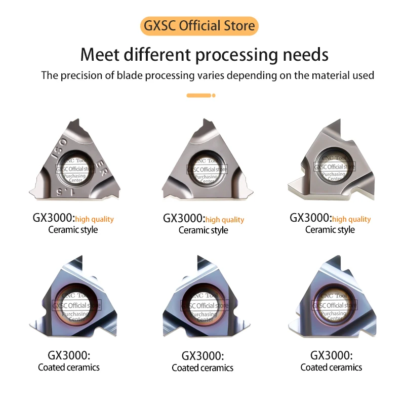 16ER/16ER/11IR A60 1.5ISO 3.0ISO AG55 11W High Quality CNC Lathe Tools Metal Ceramics Coated Ceramics Threaded Blade Cutter Part