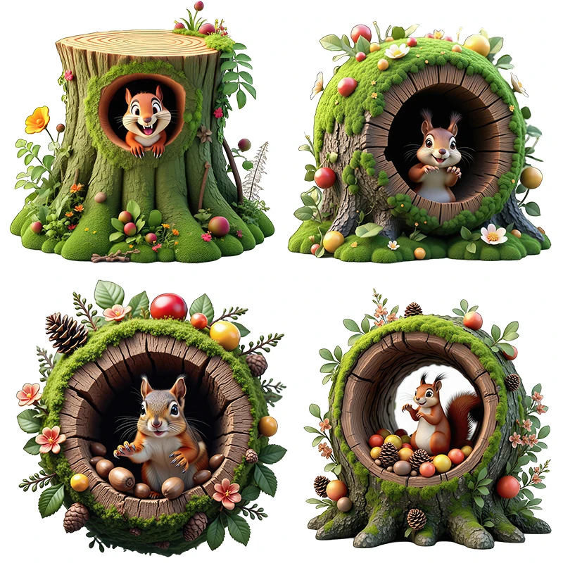 Three Ratels CG136 Funny little squirrel forest animal wall stickers for children's bedroom wall stickers  car body decals