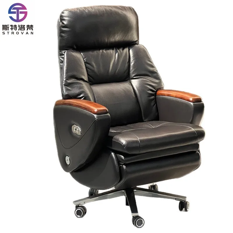 

High-end Electric Leather Office Chair with Massage Function Luxury Multifunctional Large Class Computer Chair