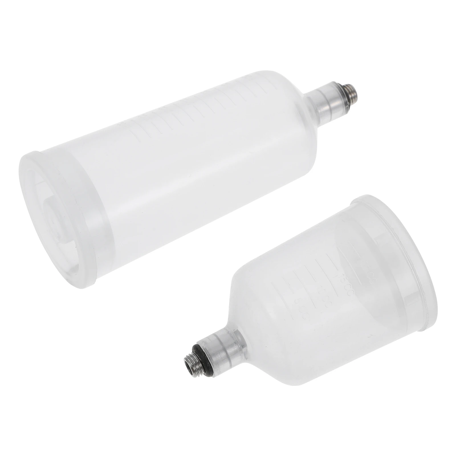 2-teiliges Airbrush-Farbbecher-Set, durchsichtige, nachfüllbare Behälter, Spritzpistole, 1 groß, 1 klein, leicht zu reinigen, tragbar, Modellierung, Kuchen, Nagelkunst