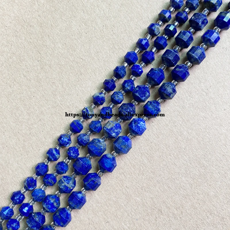 Semi-precious Stone American Football Faceted AA Quality Lapis Lazuli 7