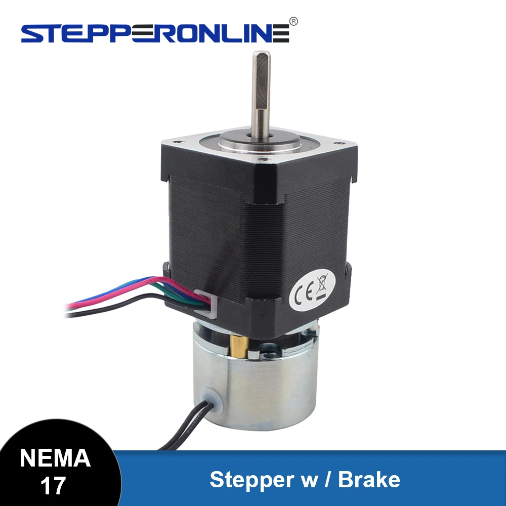 

STEPPERONLINE Nema 17 Шаговый двигатель 0,59 Нм с тормозным фрикционным крутящим моментом 0,25 Нм Nema17 Биполярный шаговый двигатель с тормозом