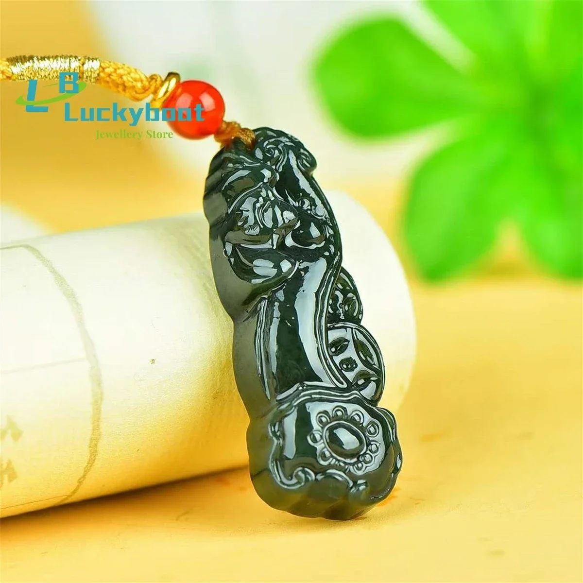 Natural Hetian Qingyu Fulu Ruyi Pendant Simple and Generous Personality Exquisite Fashion Versatile for Men and Women