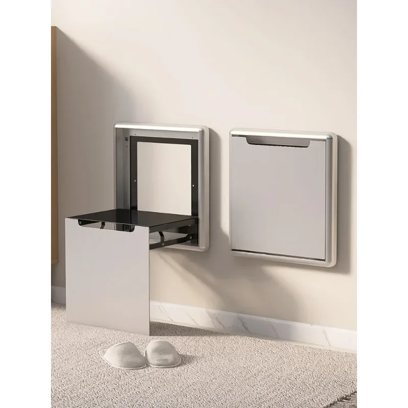 Folding shoe changing stool, wall-mounted entrance folding stool, household bathroom stool