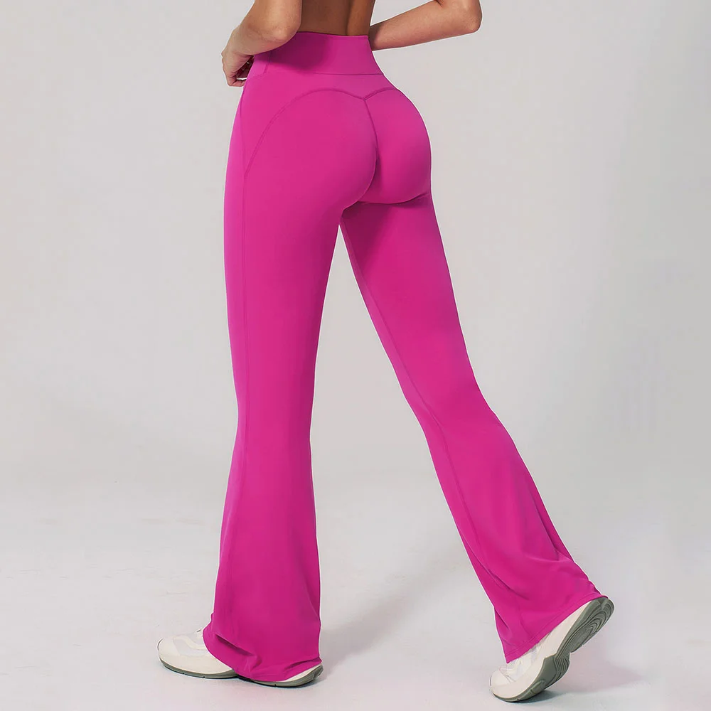 Ropa Mujer High Waisted Fitness Flared Pants Women Casual Outdoor Running Yoga Pants Wide Leg Pants Elastic Bell Bottom Pants