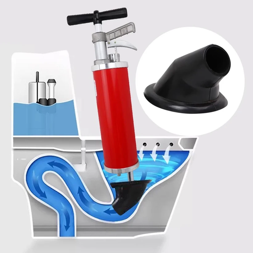 Pneumatic Pipe Dredge Household Kitchen Drain Sewer Toilet Pipe Unclogging Tool High Pressure Pipe Unclogger