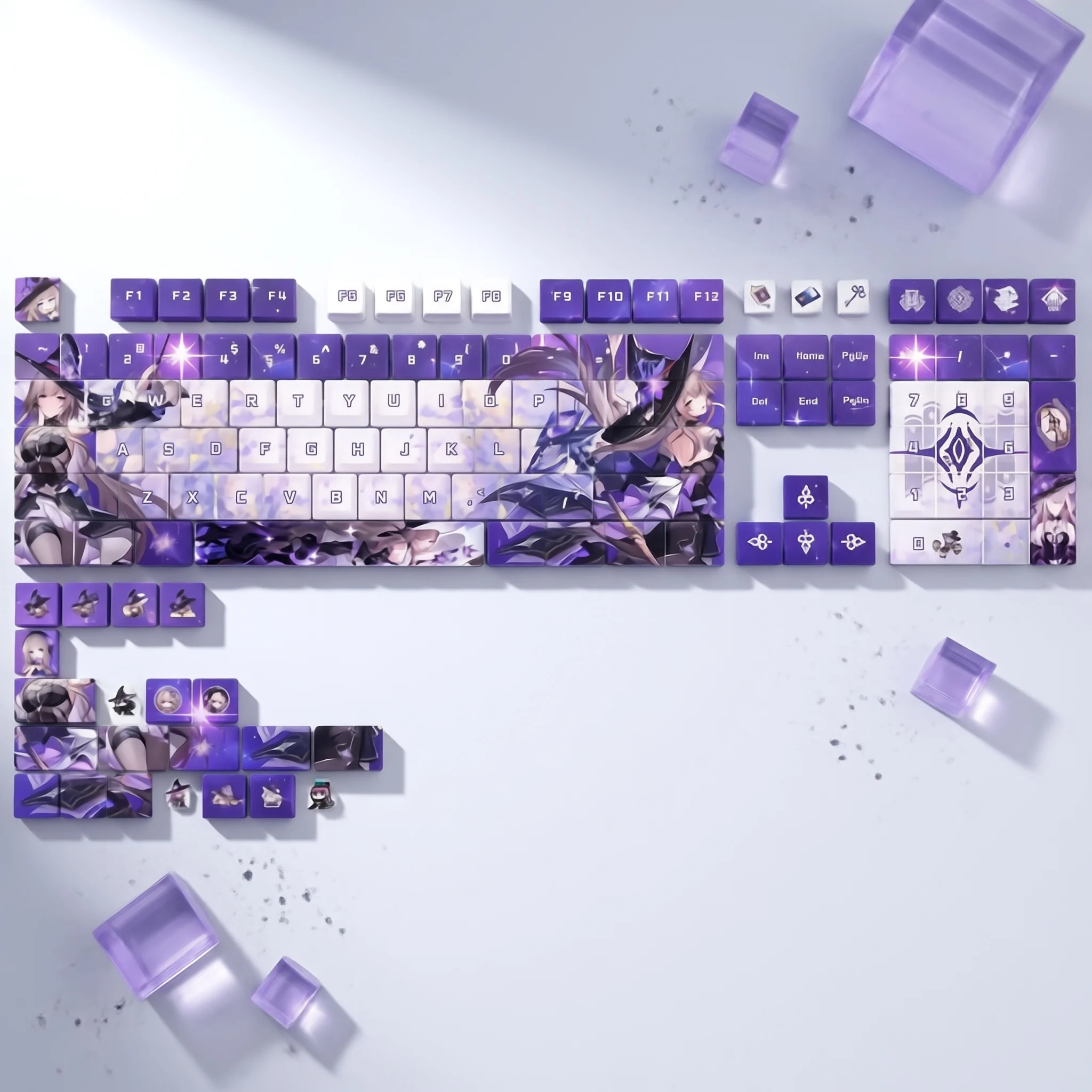 120 Key The Herta Anime Keycap Set PBT Keycaps Mechanical Keyboard Diy Accessories Original height Gift