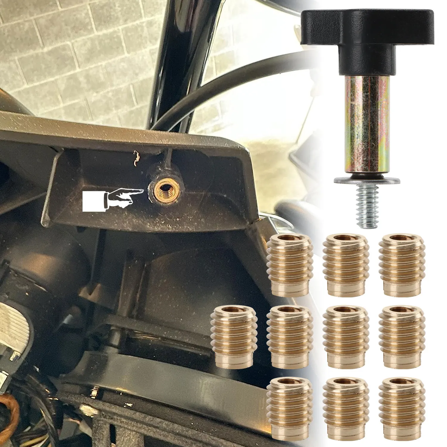 

Front Batwing Fairing Windshield Threaded Brass Insert Kit For Harley Touring Electra Street Glide 97-13 Motorcycles Accessories