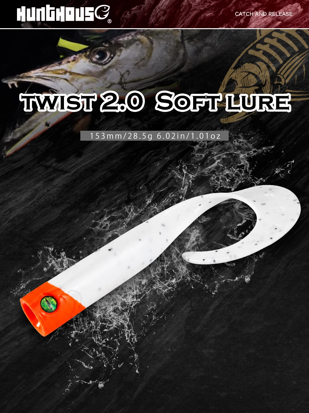 Hunthouse Twist 2.0 Soft Silicone Fishing Lure Single Tail Trailer_voghion.com