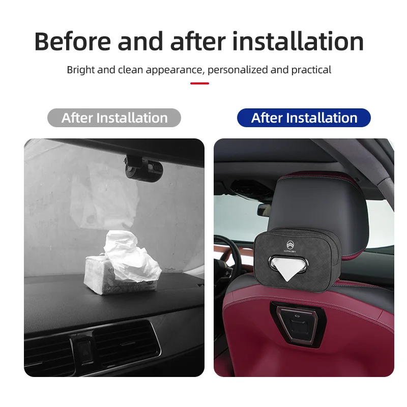 مقعد السيارة الخلفي شعرية الأنسجة صندوق معلق مقاومة للاهتراء الأنسجة حقيبة لسيتروين C4 C3 C5 C1 C2 C-Elysee Berlingo بيكاسو ثاب