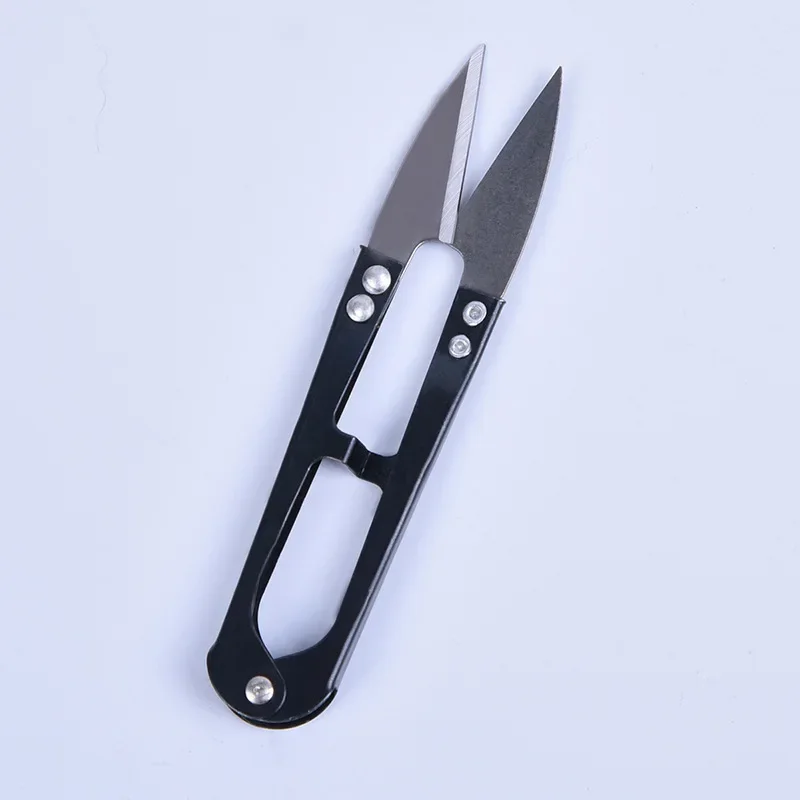 1pcs High Carbon Steel Shear Fish Line Scissors 15g/10.5cm U-shaped Fishing Line Scissors Outdoor Sports Wholesale Random Color