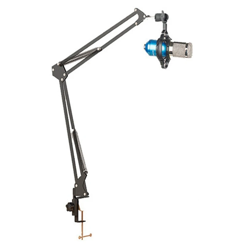 Desktop Microphone Stand Adjustable Microphone Stand With F-Clamp, Suitable For 1.75In Diameter Mics