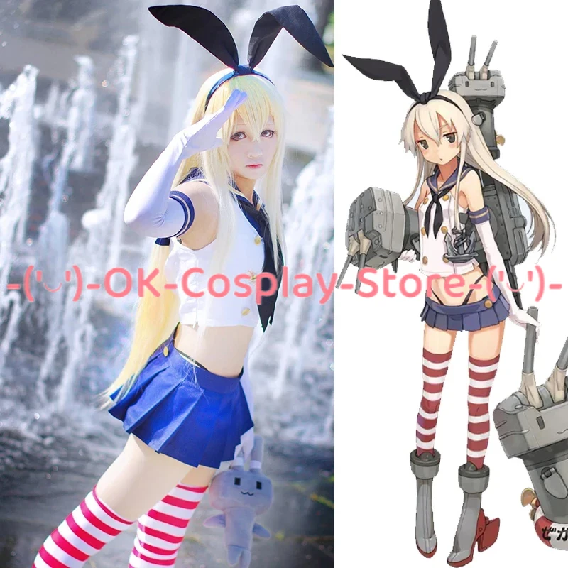 

Anime Kantai Collection Shimakaze Cosplay Costumes Women Halloween Sexy Bunny Suit Girl's Uniforms Full Set With Stockings