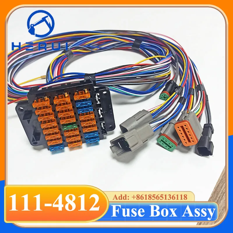 Construction Machinery Spare Parts Fuse Box Assembly 111-4812 1114812 for E315B E320B E330B E365B Excavator Wiring Harness