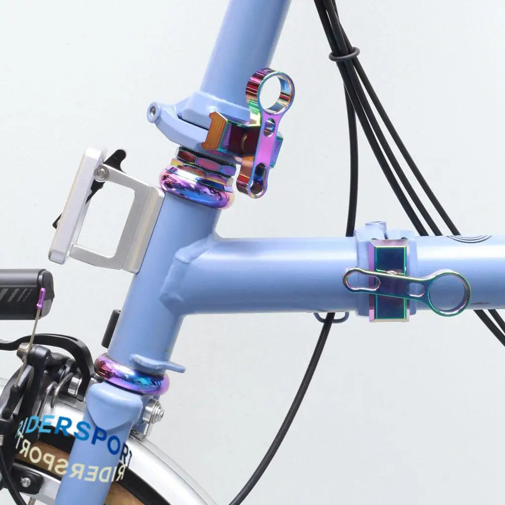 

Ruhm For Brompton Beam C Buckle Frame Handlebar Riser Tap Folding Buckle Plating Model Folding Bike Accessories Ultra Light 79g