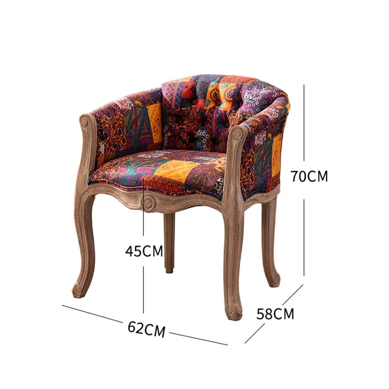 Solid wood sofa chair High-end study chair Cafe bar B & B leisure chair
