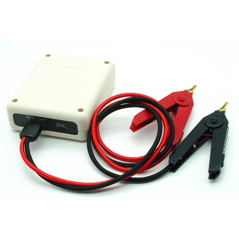 ABEZ TS4520 AC 4-Wire Voltage Resistance Tester 1.77inch TFT Display Battery Resistance Tester with Type A USB to Kelvin Clip