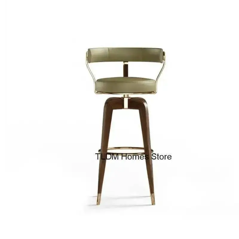

Solid Luxury Nordic Rotating Kitchen Bar Chairs Modern Household Island High Bar Chair Wood Bar Stools Furniture Bar Stools