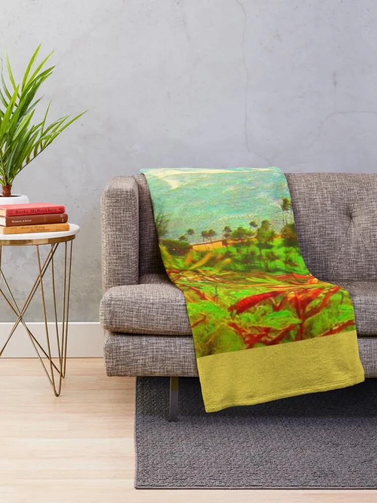 Leahi Park Viewed From Diamond Head III Throw Blanket Soft Decorative Sofa Luxury St Blankets