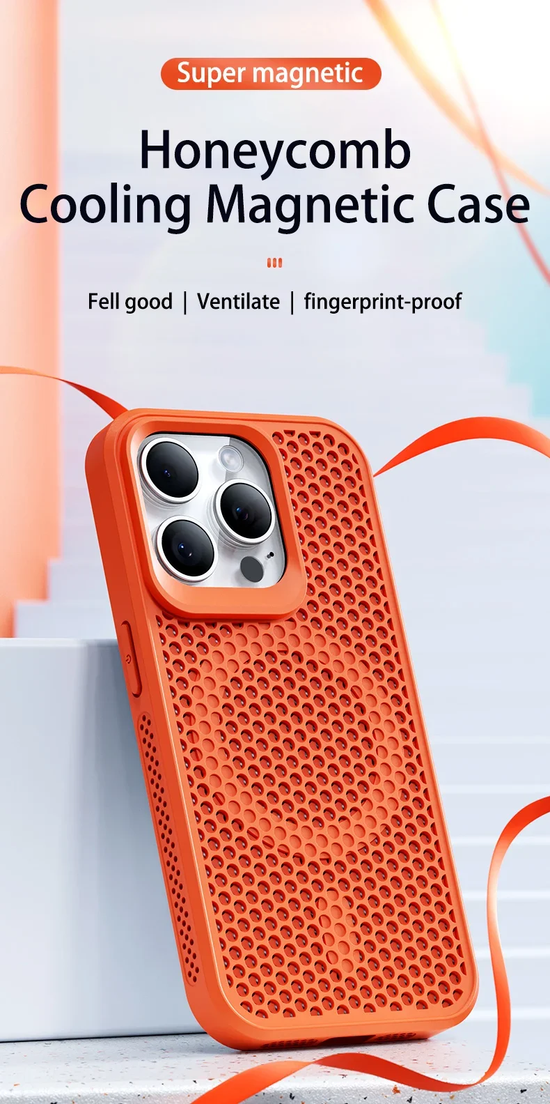 Cooling Heat Dissipation Magnetic Phone Case For iPhone 18 17 16 15 14 13 12 11 Pro Max Breathable Hard Back Cover For Magsafe