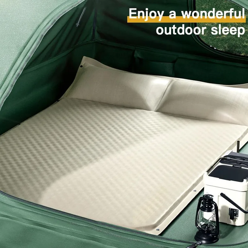 Camping Self Air Mattress Folding Waterproof 5cm Thicken Self Inflating Sleeping Mat Hiking Air Bed Camping Mat with Pillow