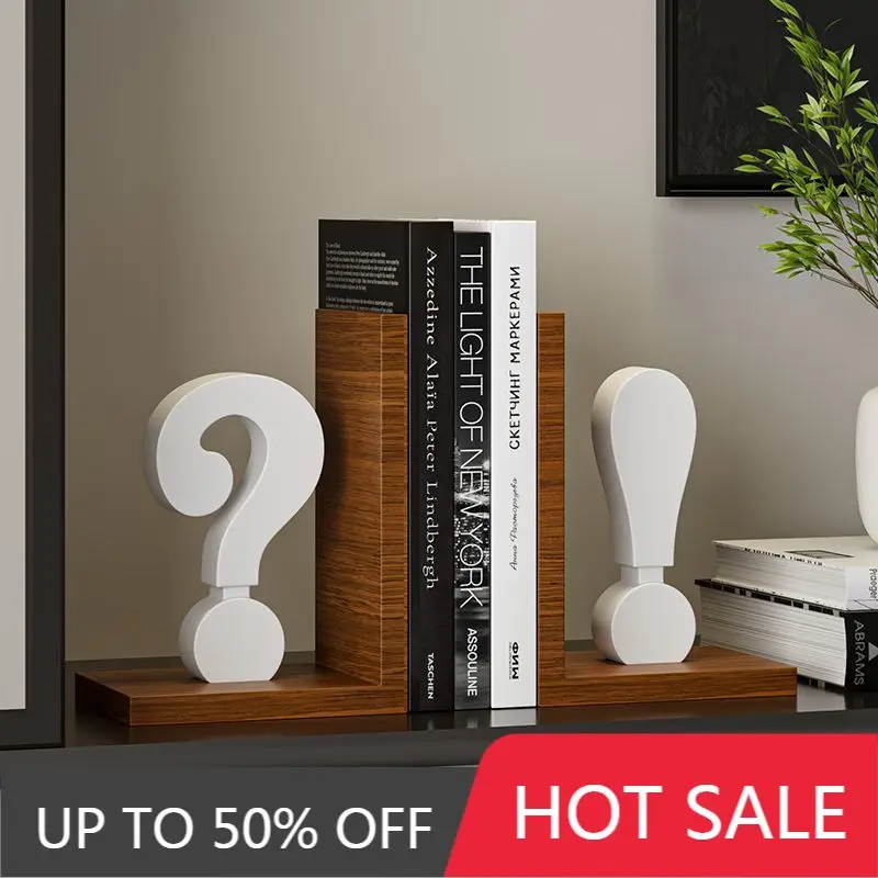 Creative Resin Question Mark Exclamation Mark Bookend Sculpture Decoration Irregular Art Question Exclamation Mark Bookend
