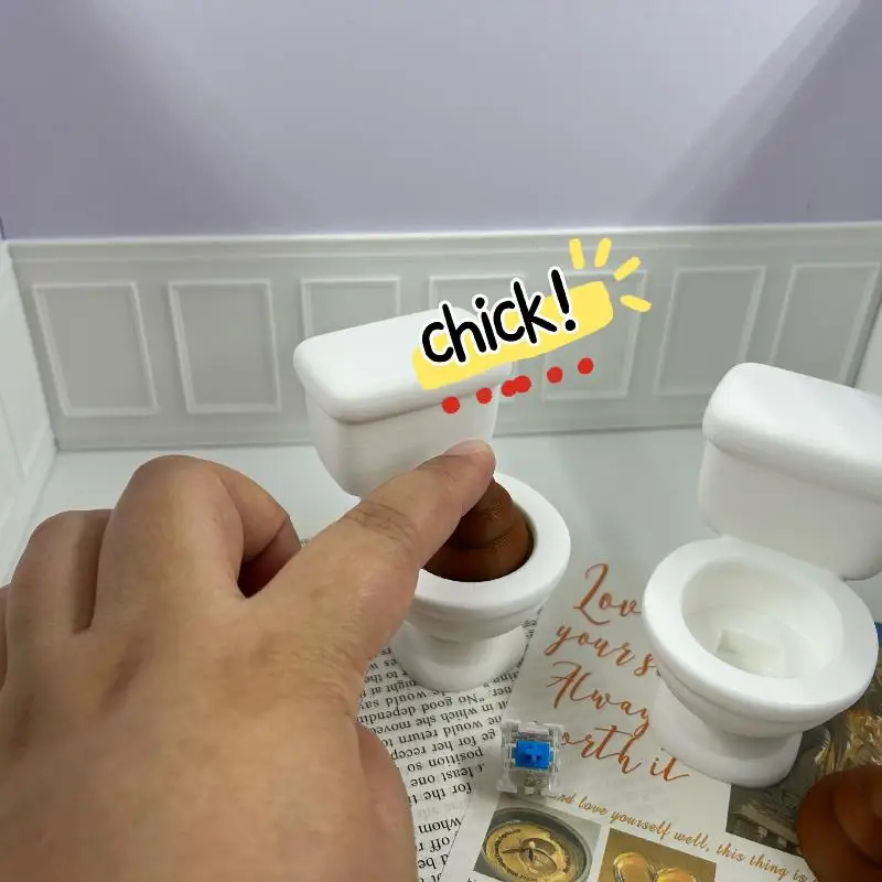 Mini Toilet Fidget Toy Funny Poop Design Compact Portable Prank Toy for All Ages Daily Stress Relief Desk Ornament