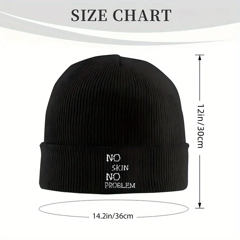 1pc Black Knitted Hat with 
