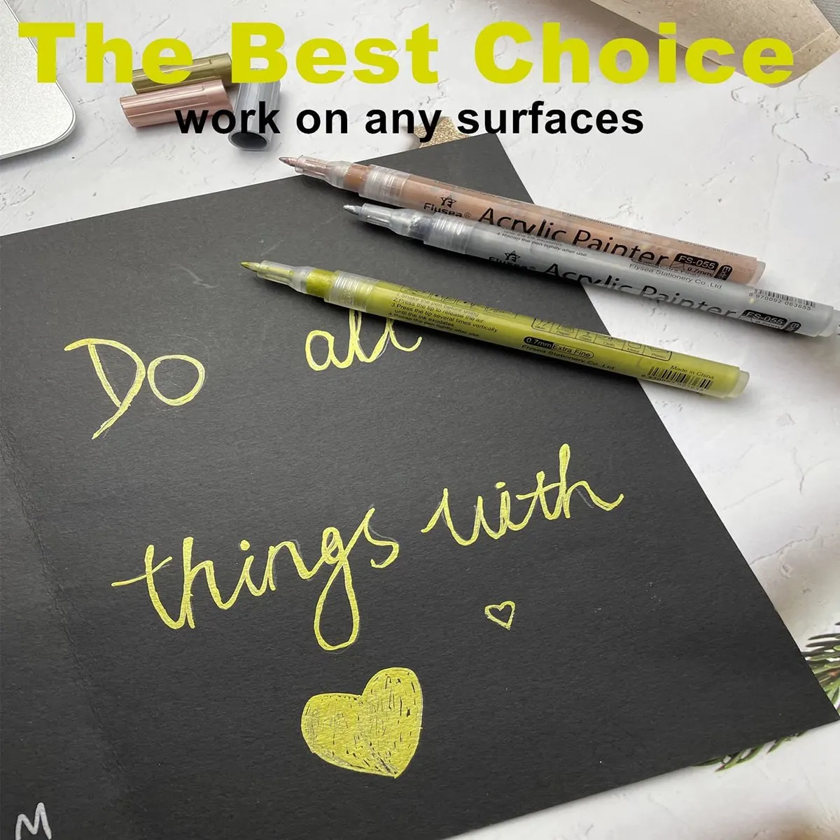 アクリル絵筆セット,金属マーカーペン,水ベース,ゴールド,シルバー,ピンク,ゴールド