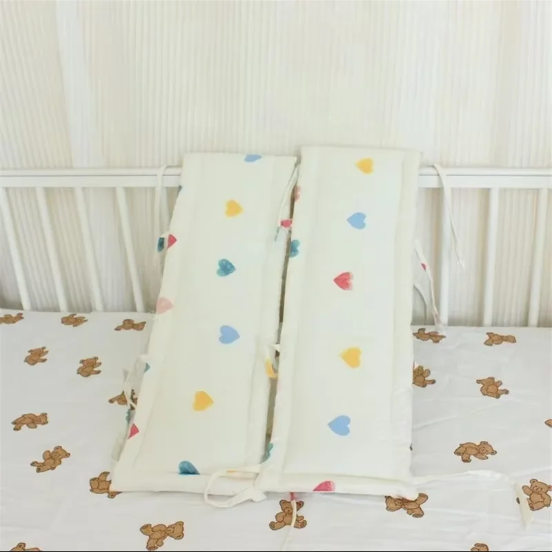 Simple Print Pattern Crib Bumper Children Bed Anti-collision Protection Strip Crib Guardrail Cotton Soft Wrapping Edge Cushion