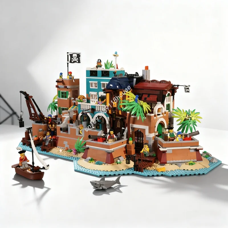 

3247 шт. MOC пиратский порт Nassau Piratesed модель строительные игрушки блоки архитектурная идея образование дети рождественские подарки на день рождения