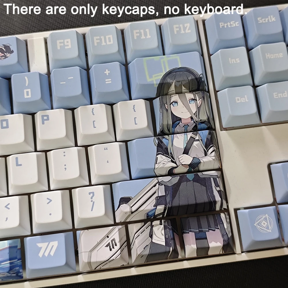 128 Keys Blue Archive Keycap Takanashi Hoshino Keycap PBT Cherry Profile PBT Keycaps Cartoon Anime Game Key Caps For ANSI 87 104