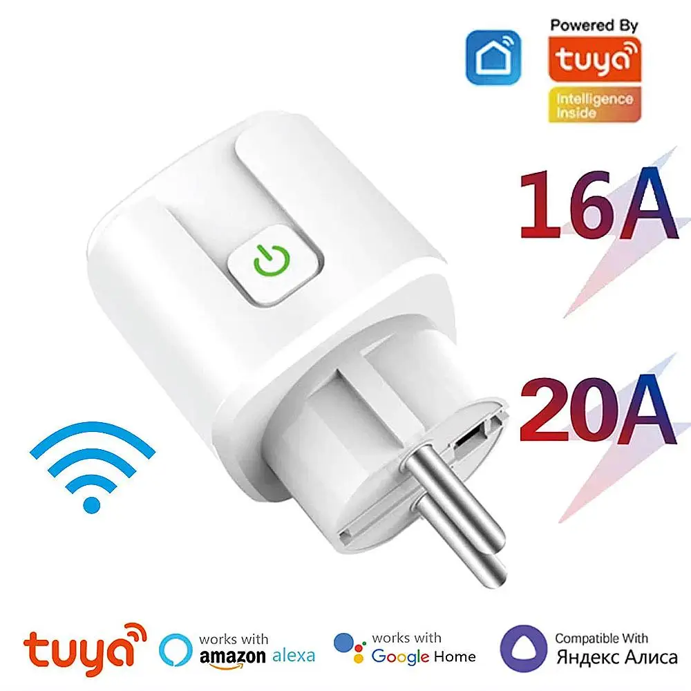 16 А/20 А умная розетка европейского стандарта, умная розетка с Wi-Fi, электрическая розетка с голосовым управлением и Alexa Google Home